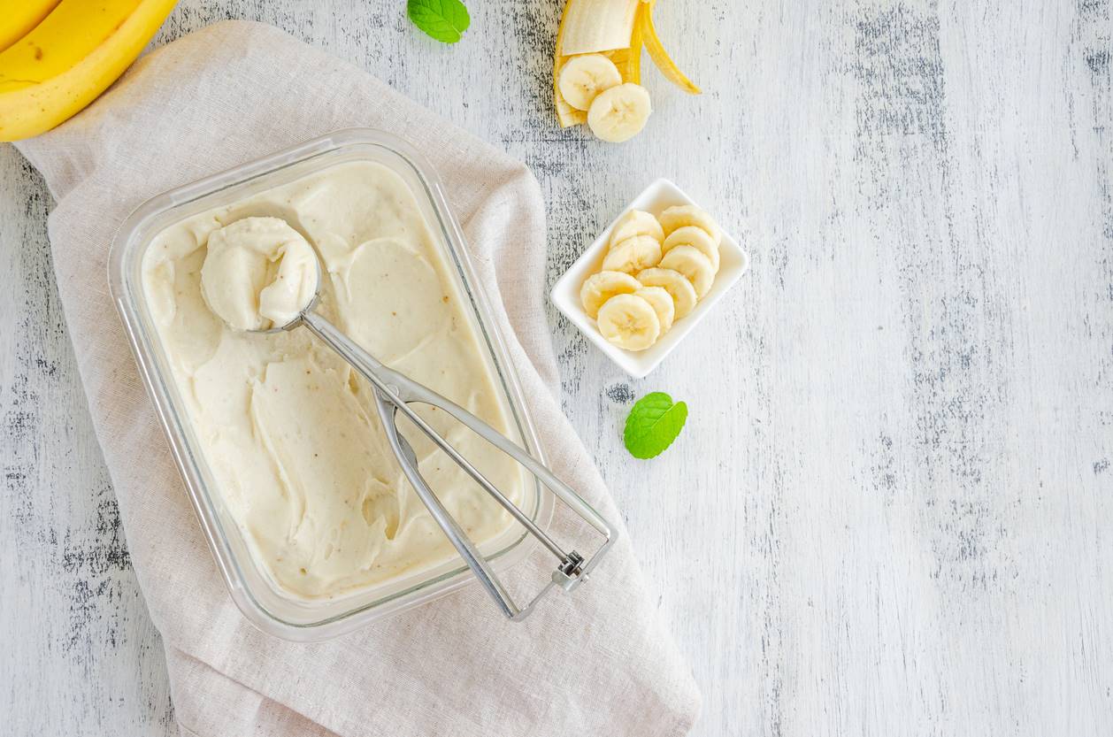 helado casero sin azucar 2. Receta de helado casero de plátano y melocotón