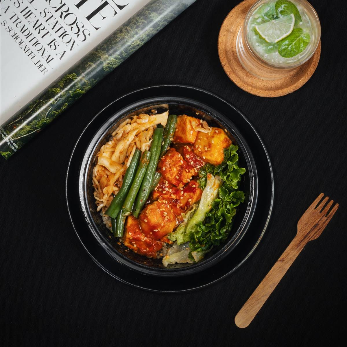 Plato con tofu y verduras