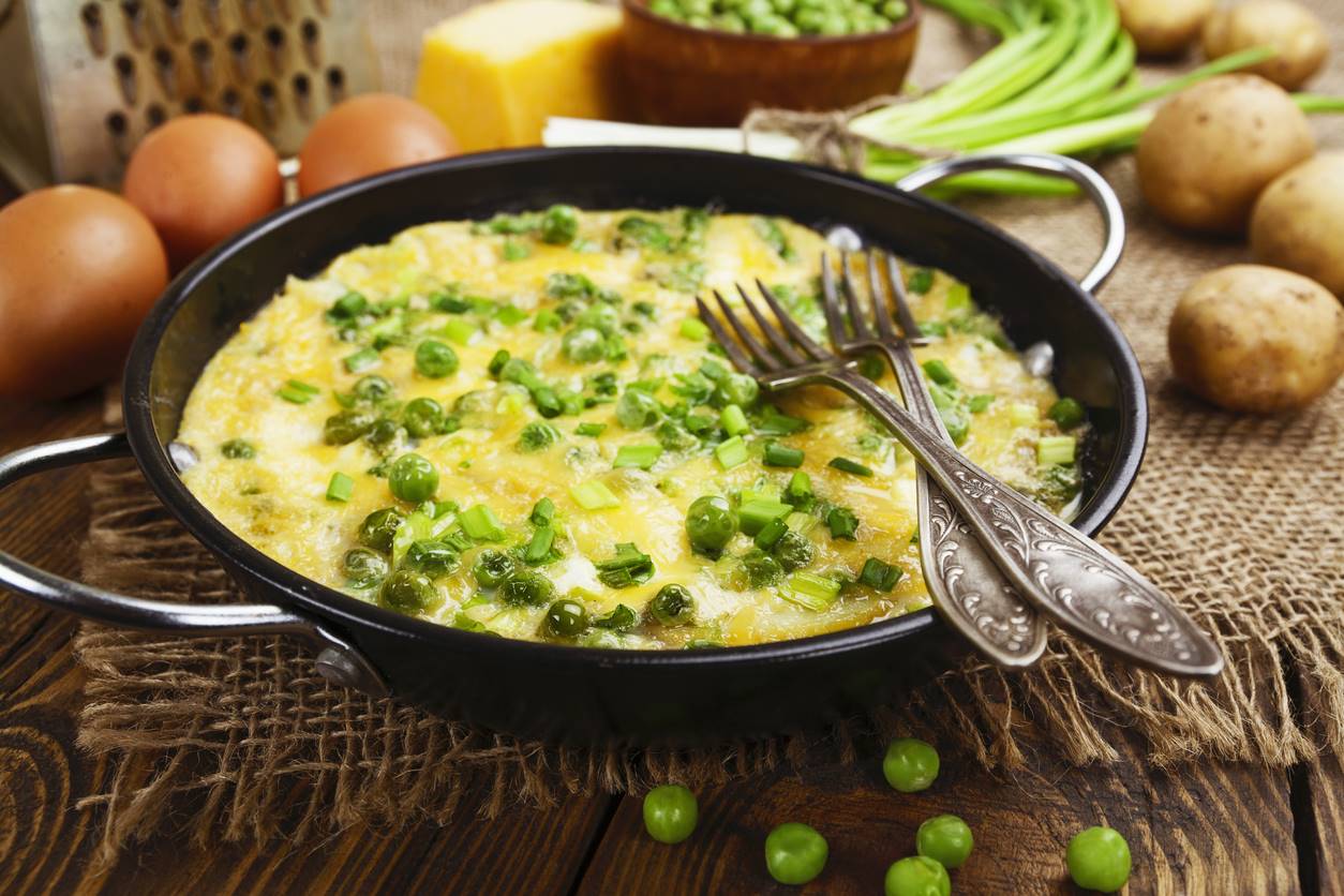 Tortilla de guisantes a la menta