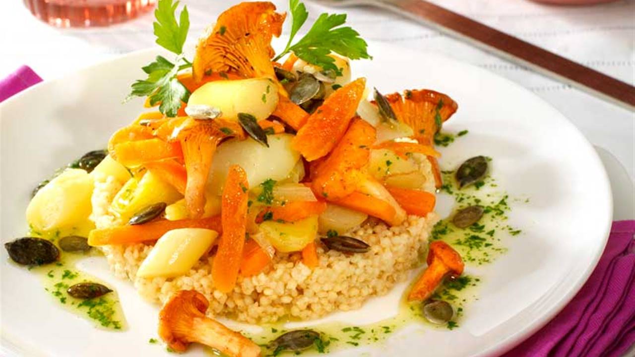Mijo picante con calabaza y setas