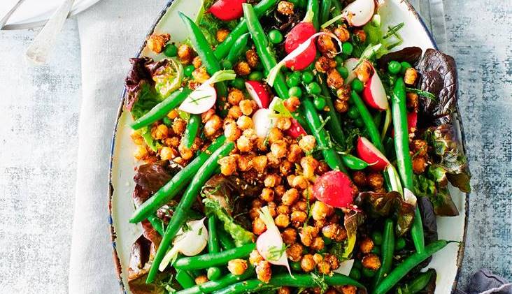 Salade de haricots verts aux pois chiches
