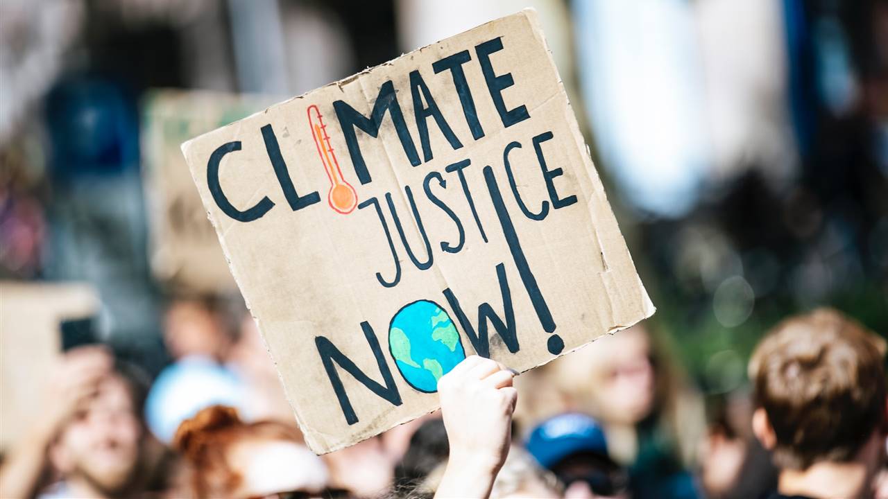 Cartel en una protesta contra el cambio climático