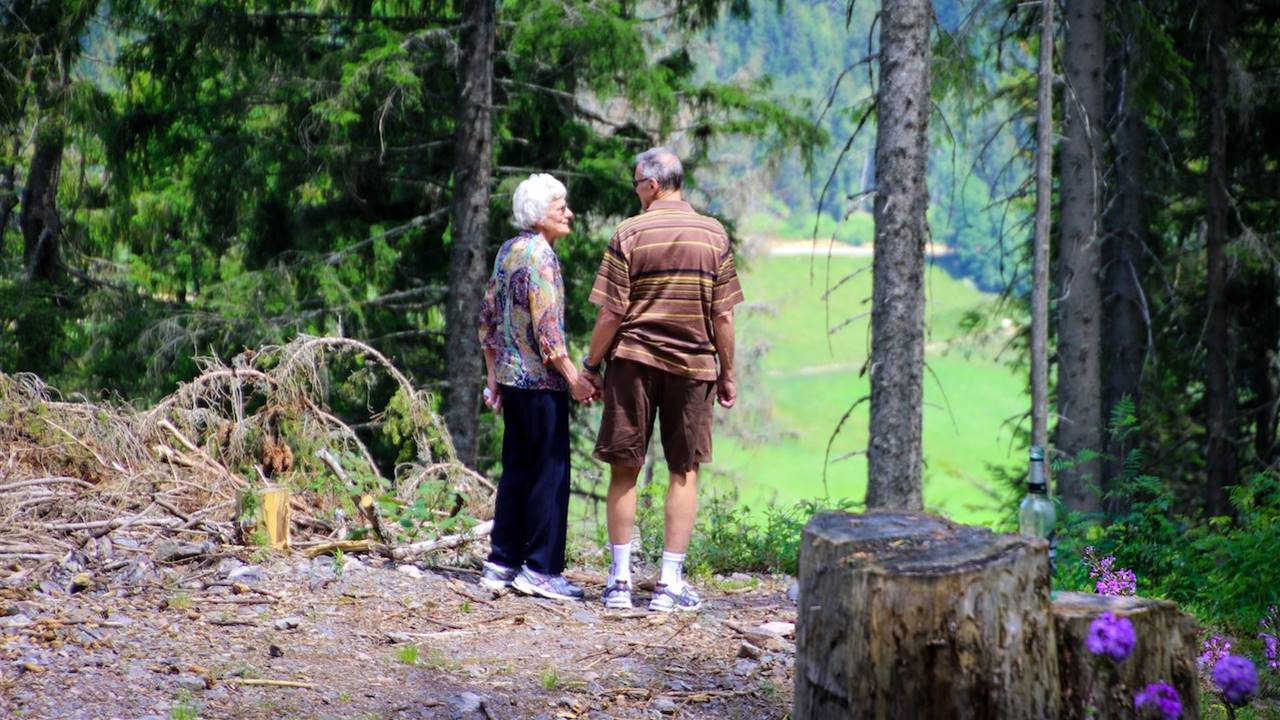 Pareja mayor paseando