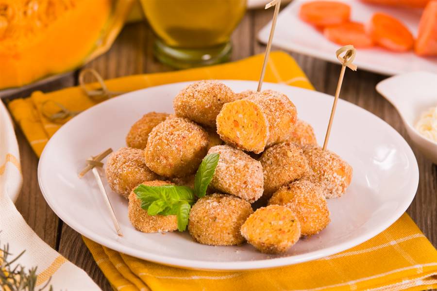 croquetas de mijo a la naranja