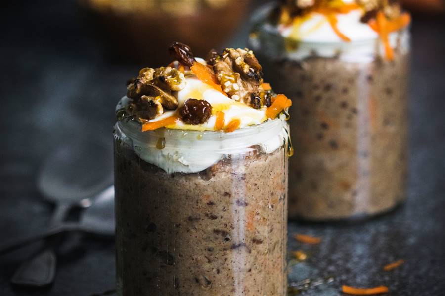 Porridge de avena "pastel de zanahoria"