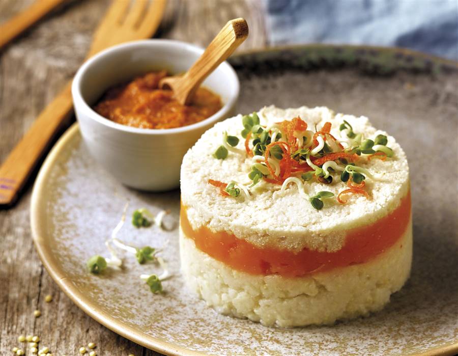 Timbale de millet au potiron et chou-fleur