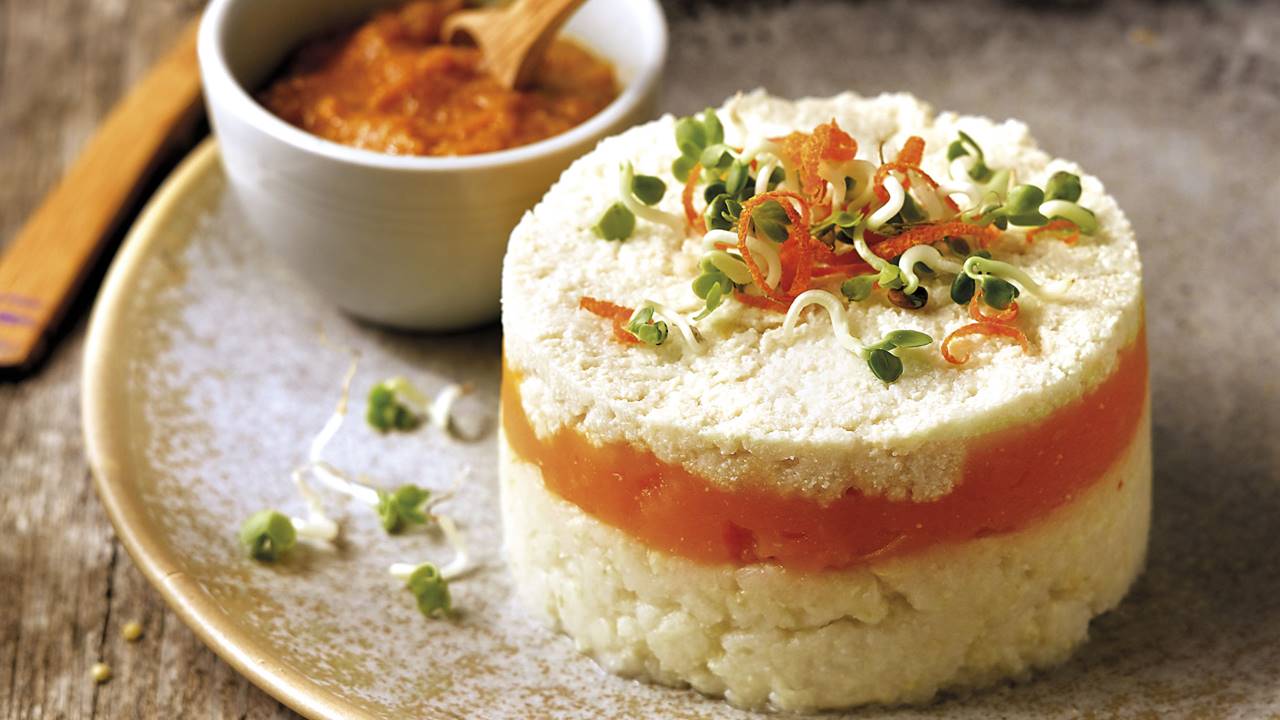 Timbal de mijo con calabaza y coliflor