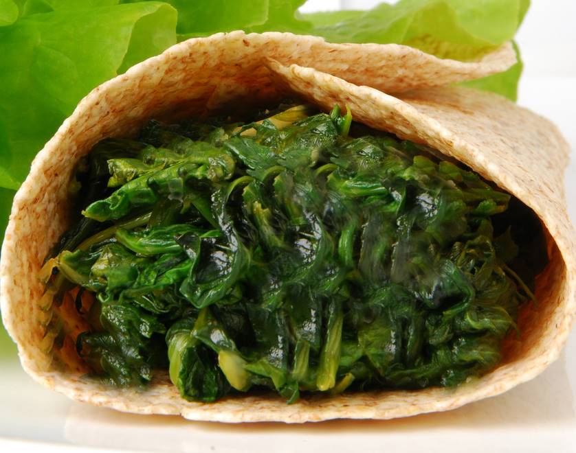Wrap de espinacas