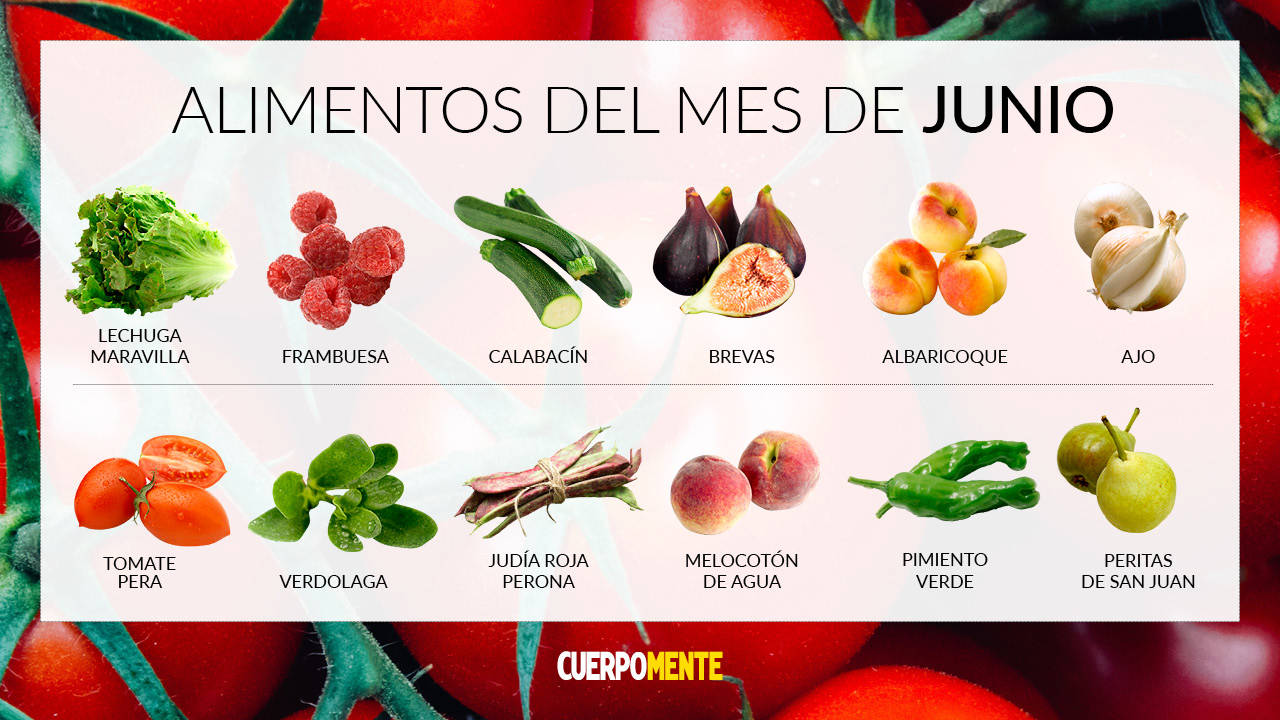 frutas verduras junio calendario temporada
