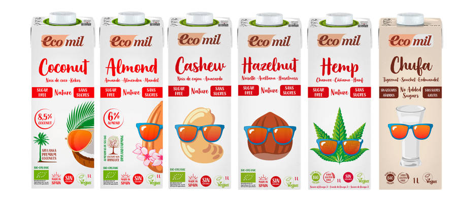 Boissons végétales sans sucre ajouté d'Ecomil