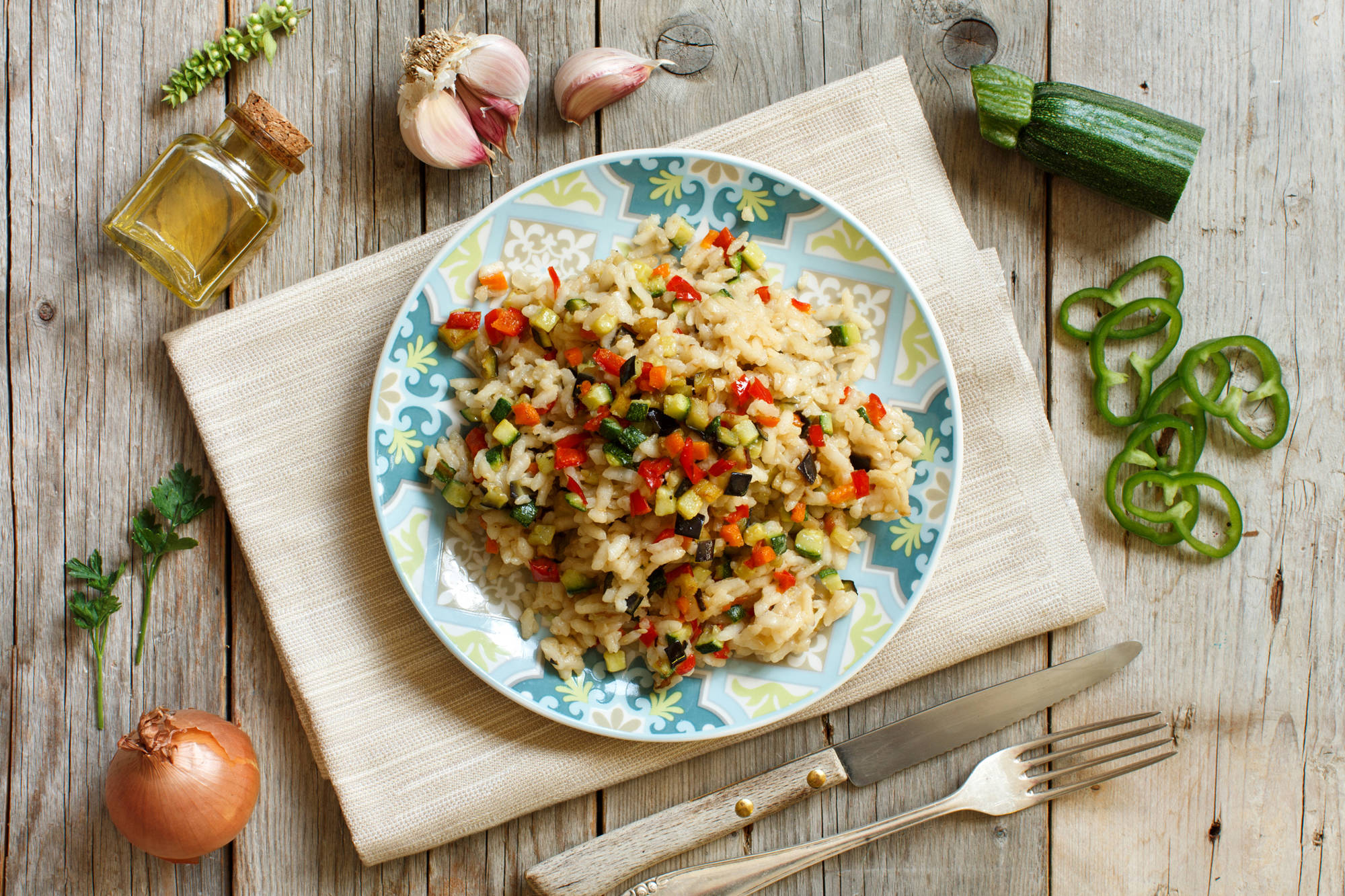 Verduras con arroz