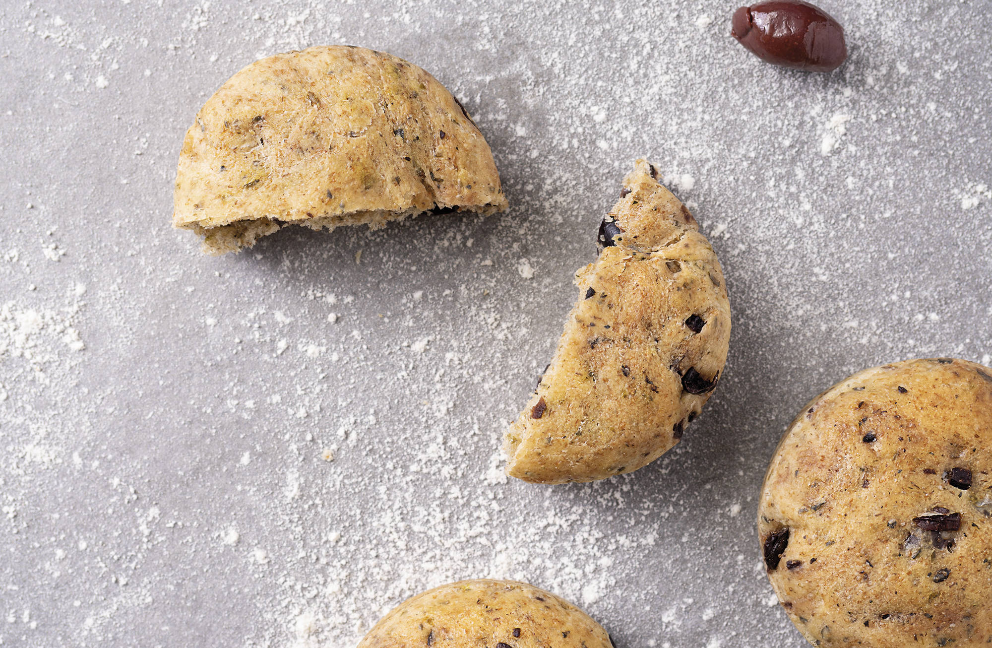 Focaccia de aceitunas de Kalamata