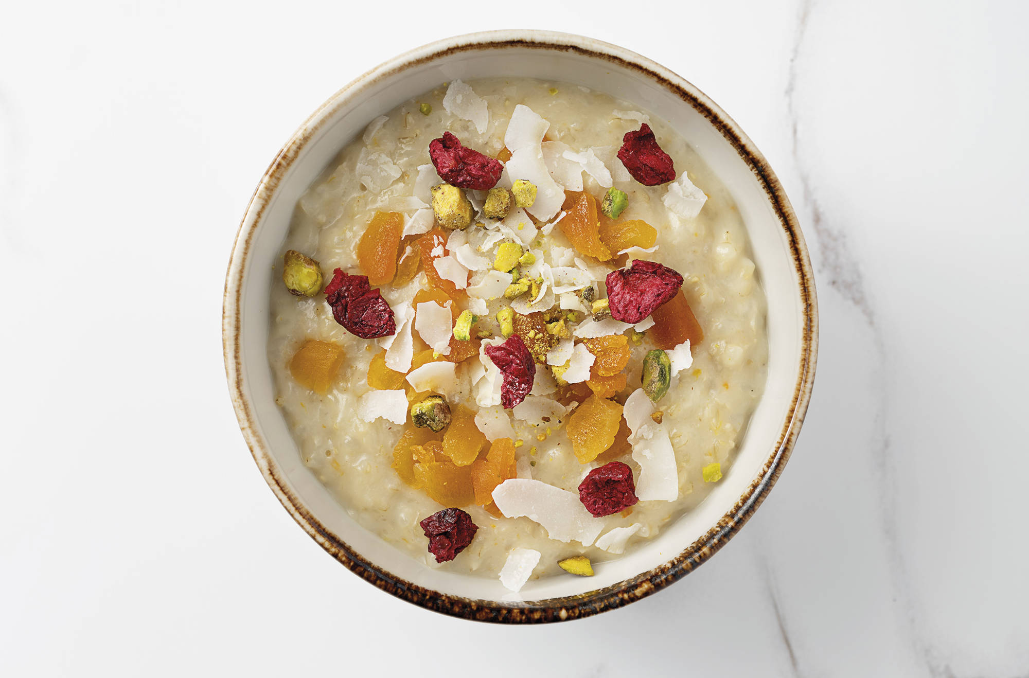 Porridge de arroz, trigo sarraceno, chufa, canela y ci´tricos 