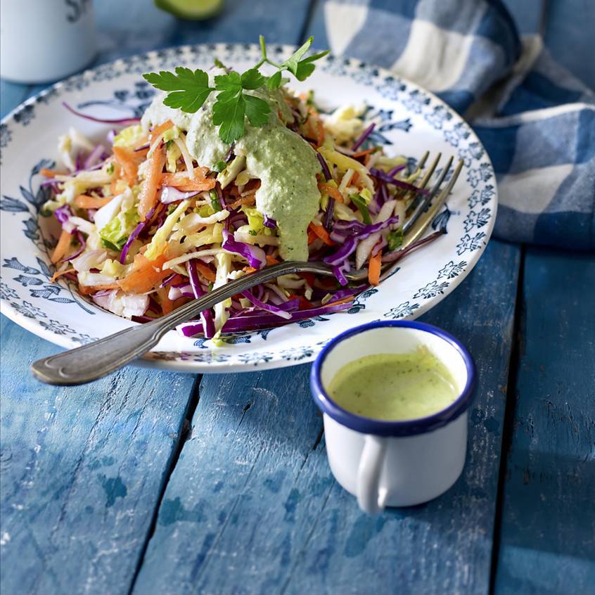 Coleslaw de kale, lombarda y zanahoria