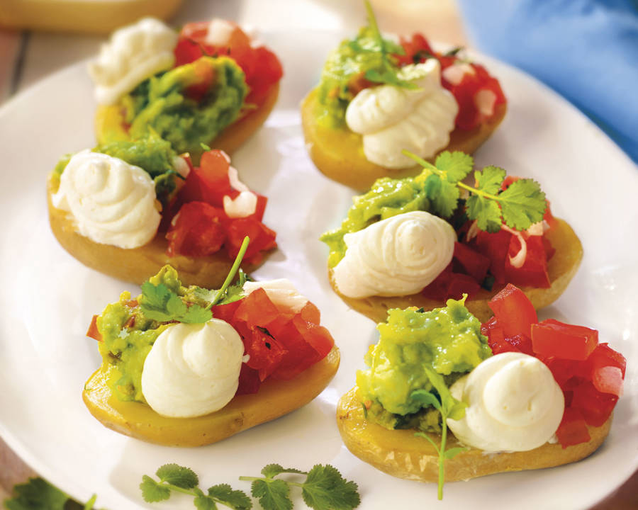 Recette de pommes de terre au guacamole et pico de gallo