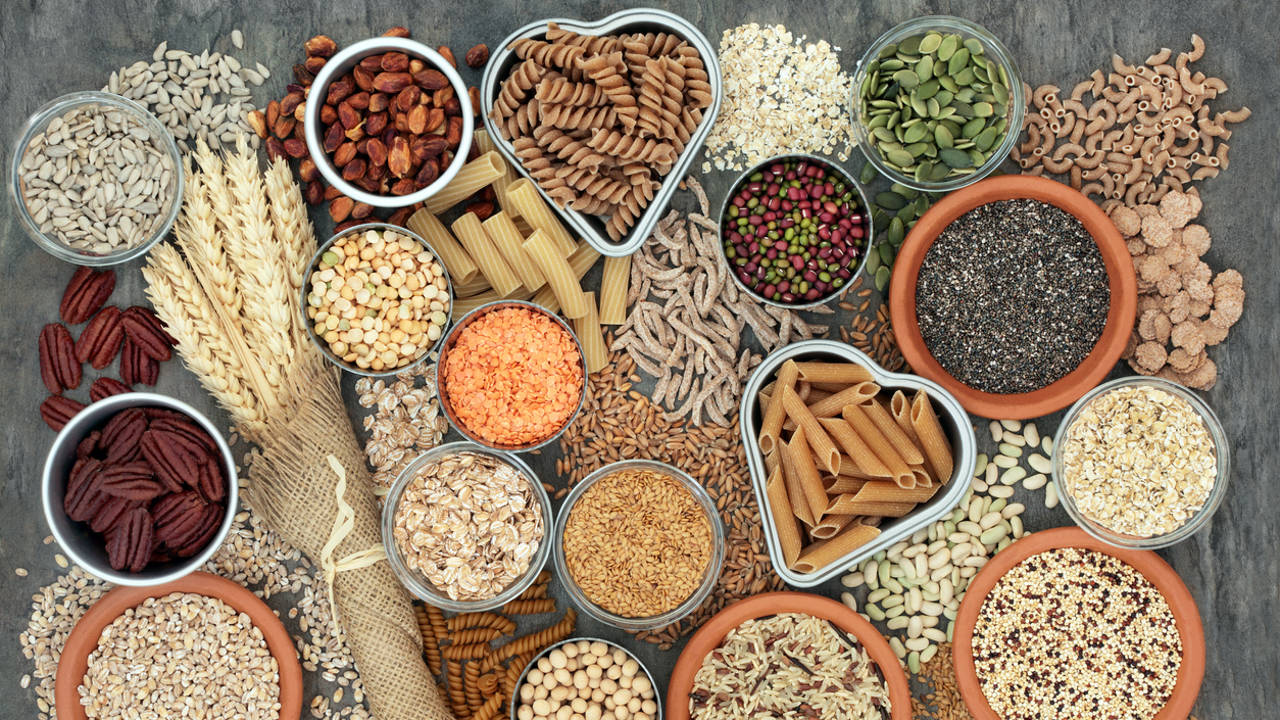 Creales integrales, legumbres y semillas