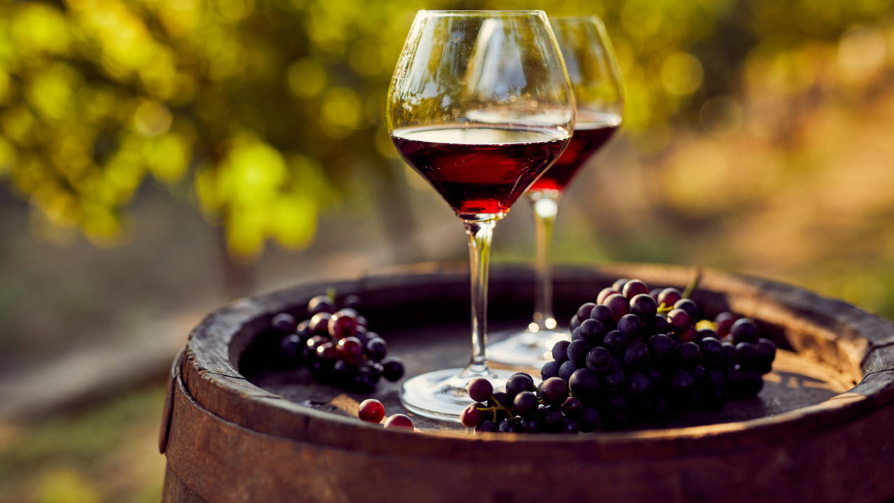 Dos copas de vino tinto