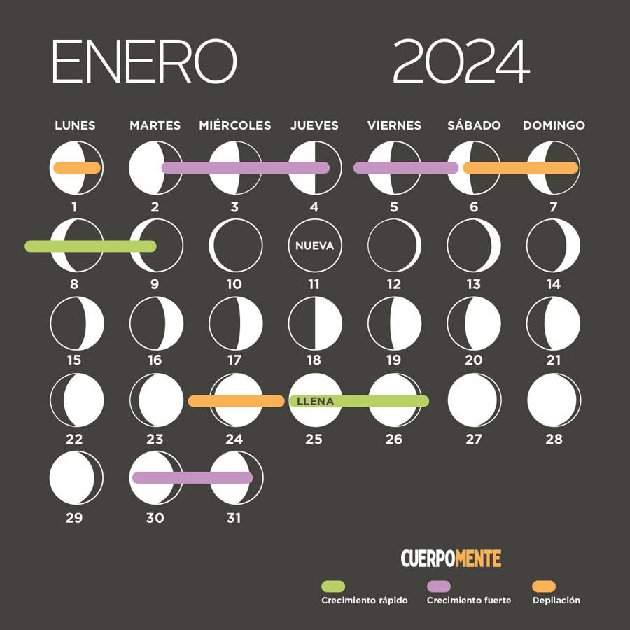 Calendario lunar de enero 2024: Fases lunares, eclipses y lluvia de  estrellas